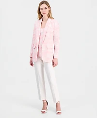Anne Klein Women's Embroidered Shawl-Collar Open-Front Blazer