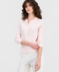 Anne Klein Women's Button-Front Sequin Cardigan