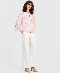 Anne Klein Women's Keyhole-Cutout Bell-Sleeve Top