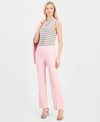 Anne Klein Women's Mid Rise Straight-Leg Pull-On Pants