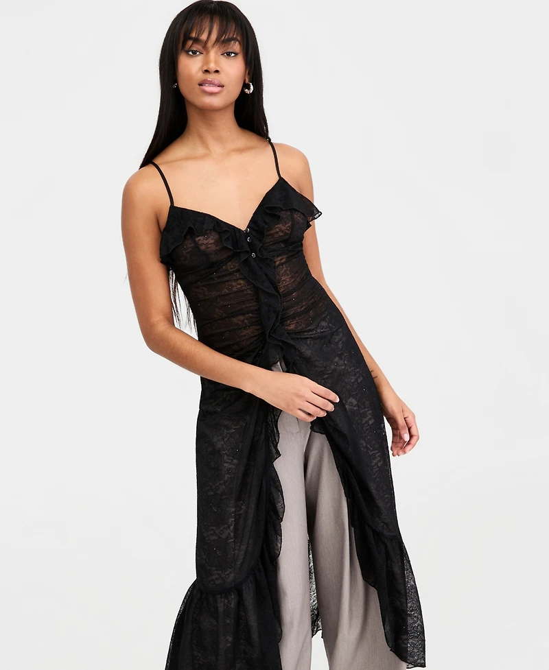 Bar Iii Women's Ruffled Lace Dress, Macy's Exclusive