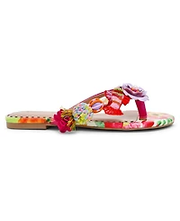 Betsey Johnson Women's Doloris Floral Thong Flat Sandals