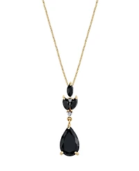 Macy's Onyx (2-1/4 ct. t.w.) & Diamond Accent Pendant Necklace in 10k Yellow Gold