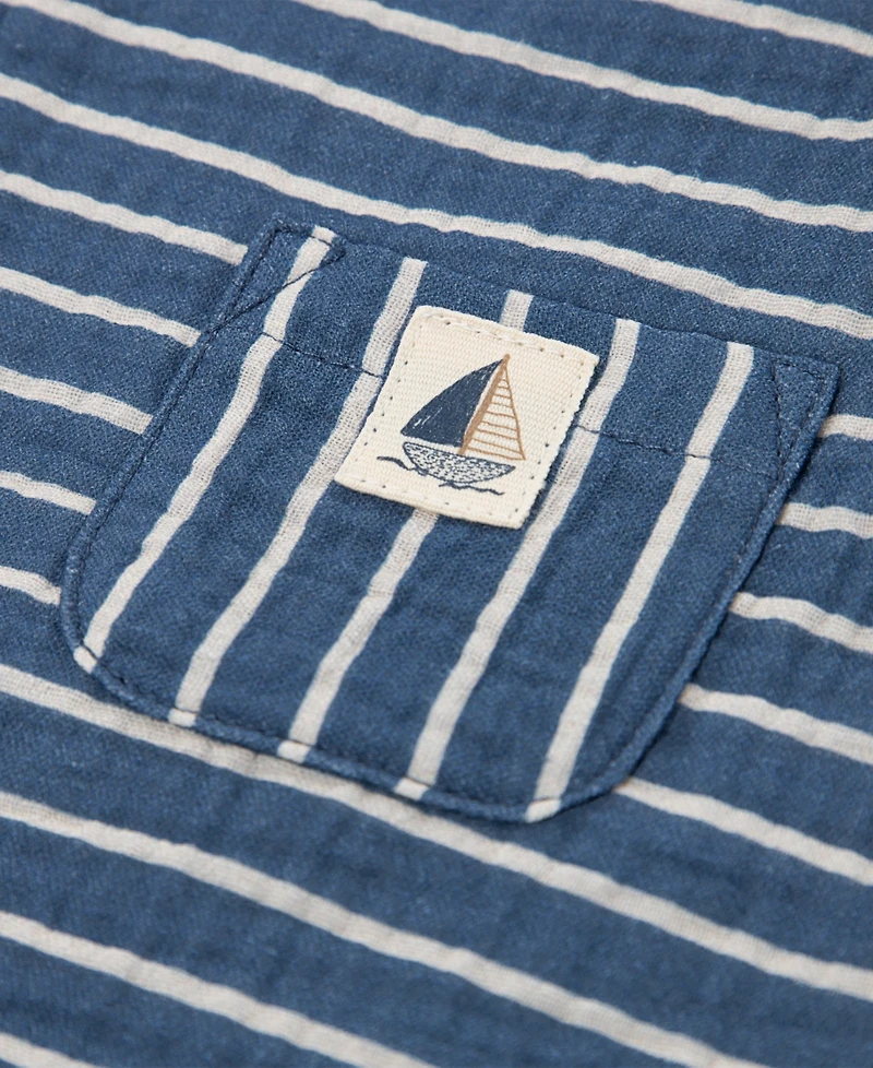 Huggies Baby Boys' Crewneck T-Shirt and Crinkled Shortall, 3-Piece Set