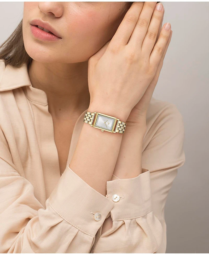 Lacoste Women's Catherine Gold Tone Stainless Steel Bracelet Watch, 28.3x20.7mm