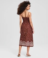 And Now This Women's Scoop-Neck Smocked Cotton Midi Dress, Macy's Exclusive