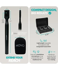 Movo Wmx-2-l-Duo Dual Wireless Lavalier Microphone for iPhone/Lightning Devices with Wmx-hm Handheld Adapter