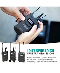 Movo Wmx-20-duo 48-Channel Uhf Wireless Lavalier Microphone System Compatible with Dslr Cameras