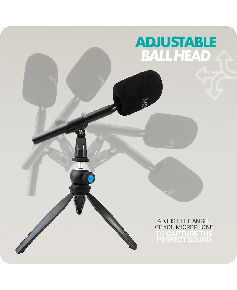 Movo Hmt-2 Tabletop Tripod Microphone Stand for Movo Wmx-hm and Rode Interview Go