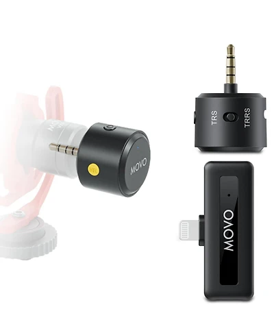 Movo Wm-VXR10 Wireless Shotgun Mic Adapter for iPhone/Lightning Devices