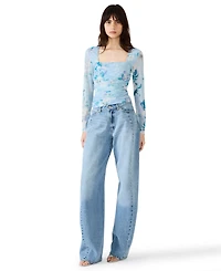 Steve Madden Women's Zinia Knit Square Neck Top