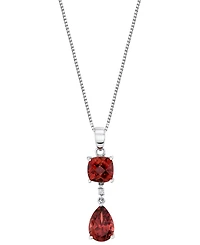 Macy's Garnet (4-5/24 ct. t.w.) & Diamond Accent Pendant Necklace in Sterling Silver