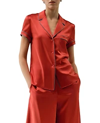 Lilysilk Women's Lsxes Contrast-Trimmed Silk Shirt