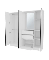 Fm Furniture Canyon Wardrobe Organizer with Mirror and Storage Compartments