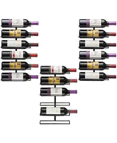 Sorbus 3 Pack Black Metal Wine Rack Bottle Holder - for Home Bar