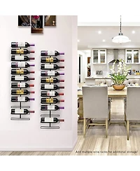 Sorbus 2 Pack Black Metal Wine Rack Bottle Holder - for Home Bar, Kitchen (Holds 24)