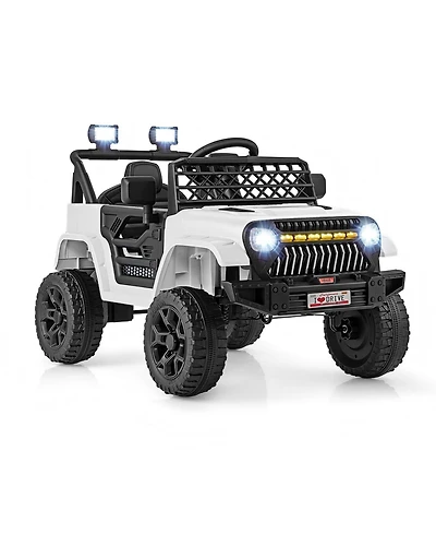 Hongge Kids 12V Electric Ride On Truck with Remote Control Led Lights and Music for Ages 3 and Up