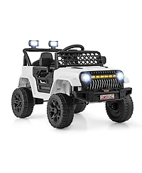 Hongge Kids 12V Electric Ride On Truck with Remote Control Led Lights and Music for Ages 3 and Up