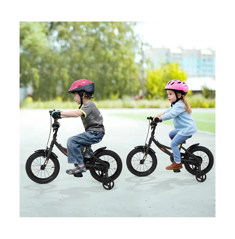 Hongge Kids Training Bike with Adjustable Seat Dual Brake System and Rubber Tires