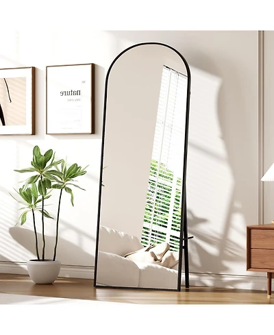 Homfan Full Length Mirror, Floor Mirror, Wall Mounted Mirror, Freestanding Full Size Mirror, Leaning Against Wall