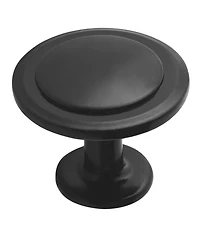 Lifemaster 6pcs 1-1/4" Kitchen Cabinet Knobs, Rust-Proof Matte Black Finish, Modern Design, Strong Zinc Alloy, Easy Installation