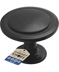 Lifemaster 30pcs 1-1/4″ Matte Black Cabinet Knobs, Rust-Proof Zinc Alloy Drawer Pulls with Short & Adjustable Screws for Cabinets