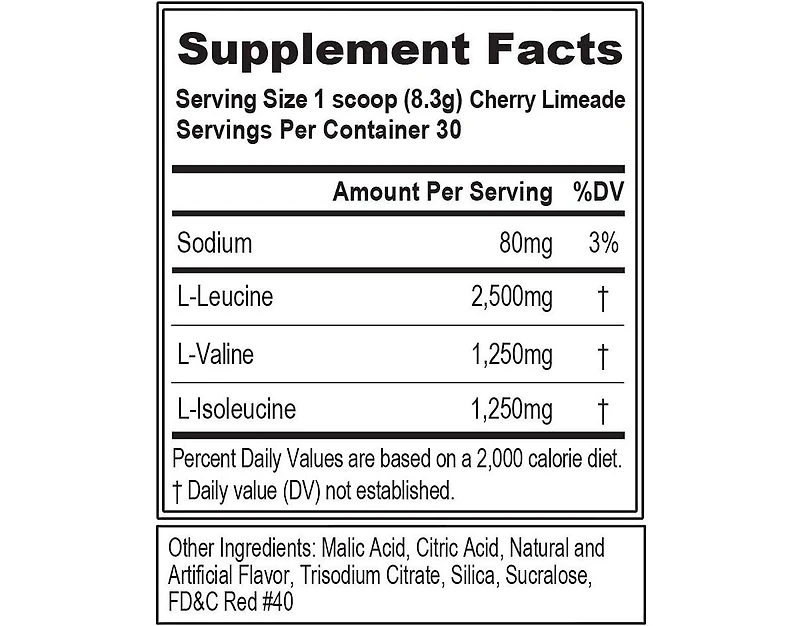Evl Bcaas Amino Acids Powder | BCAA Powder Post Workout Recovery Drink and Stim Free Pre Workout Energy Drink Powder | for Men | Cherry Limeade