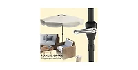 Flynama One 10ft Outdoor Market Patio Umbrella with 8 Sturdy Ribs, Tilt/Crank Push Button for Garden, Deck, Backyard and Pool