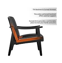 Yaheetech Modern Accent Chair Mid-Century Upholstered Armchair