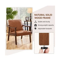 Yaheetech Modern Accent Chair Mid-Century Upholstered Armchair