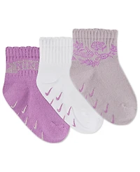 Nike Baby Girls' Lace It Up Scalloped Ankle Socks, 3-Pack