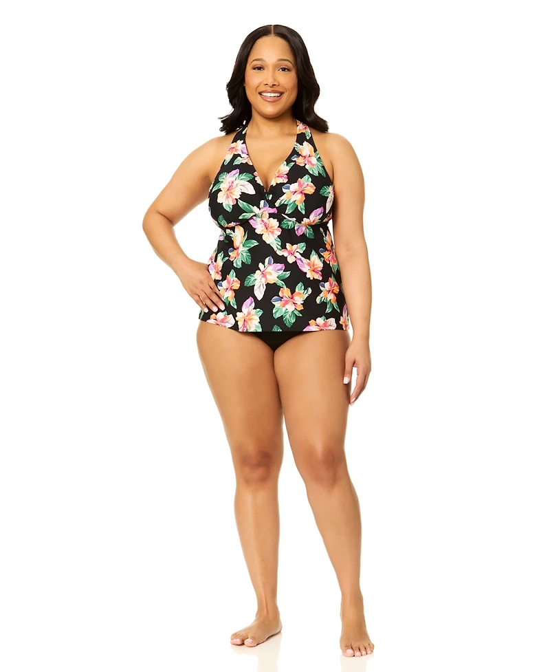 Island Escape Plus V-Neck Race Back Tank Top