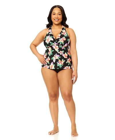 Island Escape Plus V-Neck Race Back Tank Top