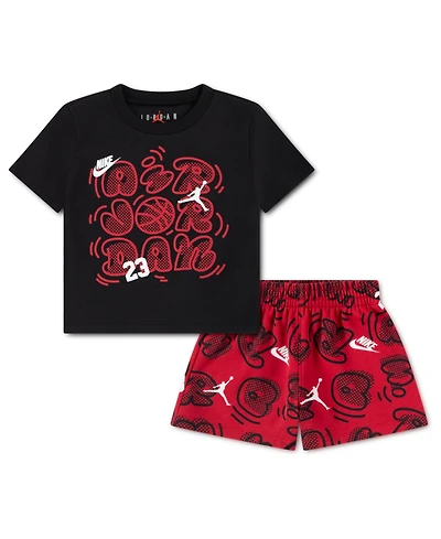 Jordan Baby Boys' Movement Lines T-Shirt and Shorts, 2-Piece Set