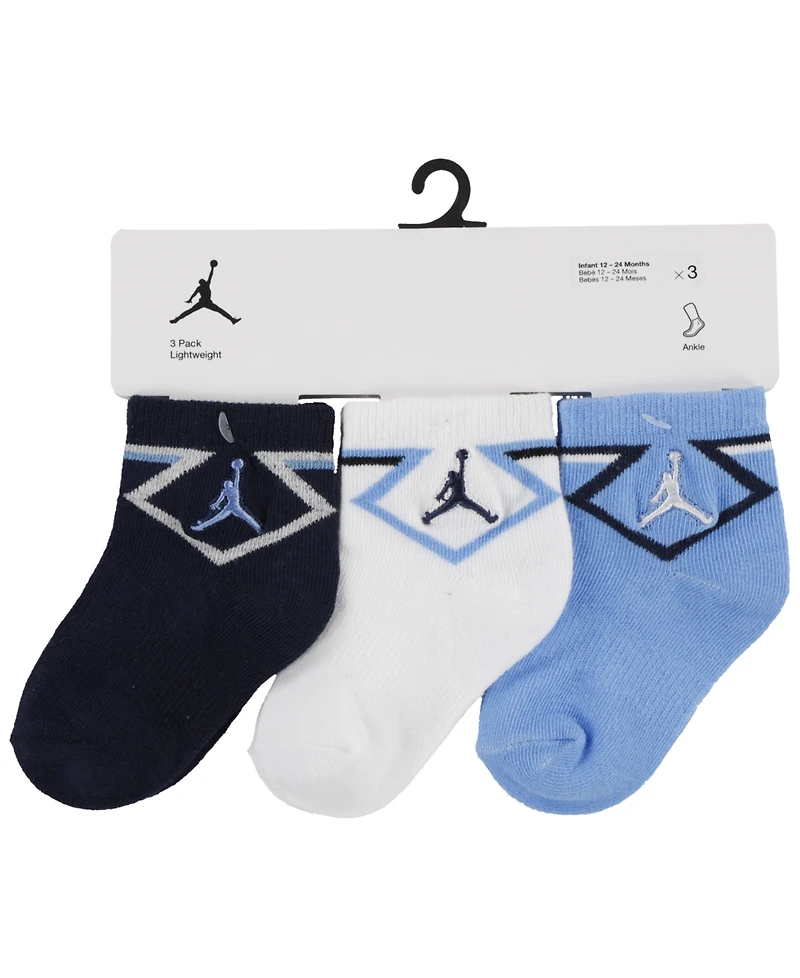 Jordan Baby Boys' Diamond Ankle Socks, 3-Pack Set