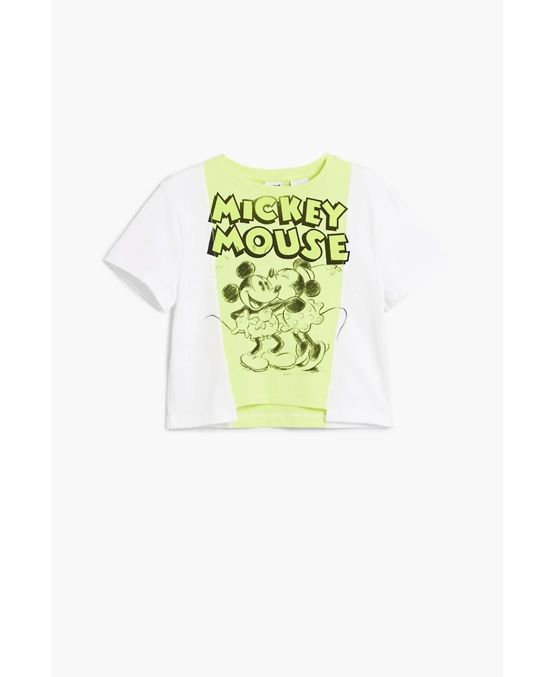 Desigual Girls Girls's Two-tone Mickey and Minnie Mouse T-shirt