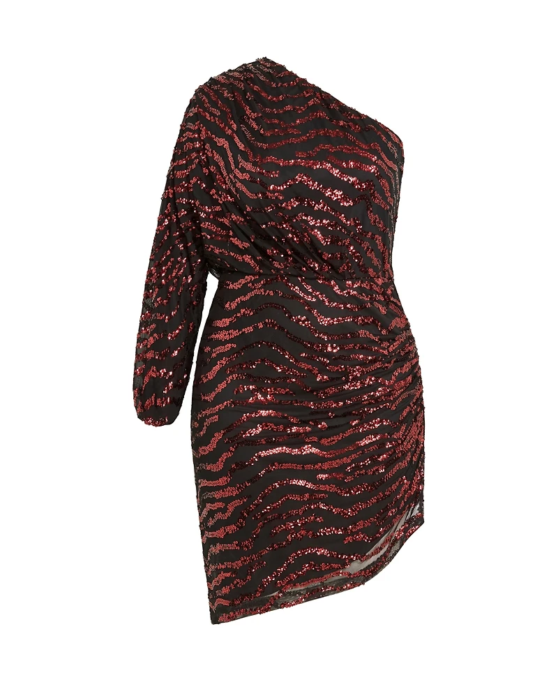 City Chic Plus Sequin Stripe Dress