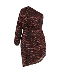 City Chic Plus Sequin Stripe Dress