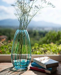 Vietri Bolla Glass Medium Pleated Vase