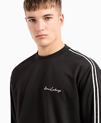 A|X Armani Exchange Men's Striped Sleeve & Logo Sweatshirt
