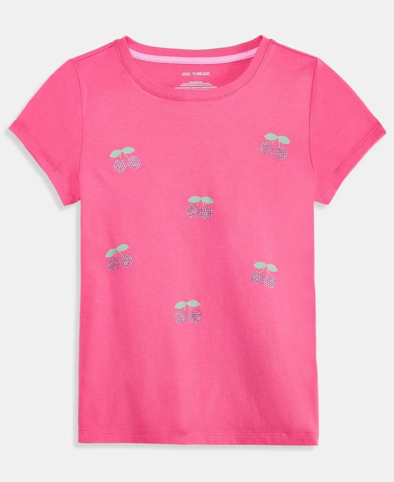 Epic Threads Girls' 5-20 Embellished Cherries T-Shirt, Macy's Exclusive
