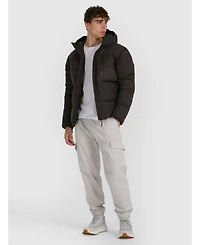 4F Men's down jacket with synthetic filling - khaki