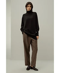 Lilysilk Women's Wool-Cashmere Turtleneck Sweater Dress