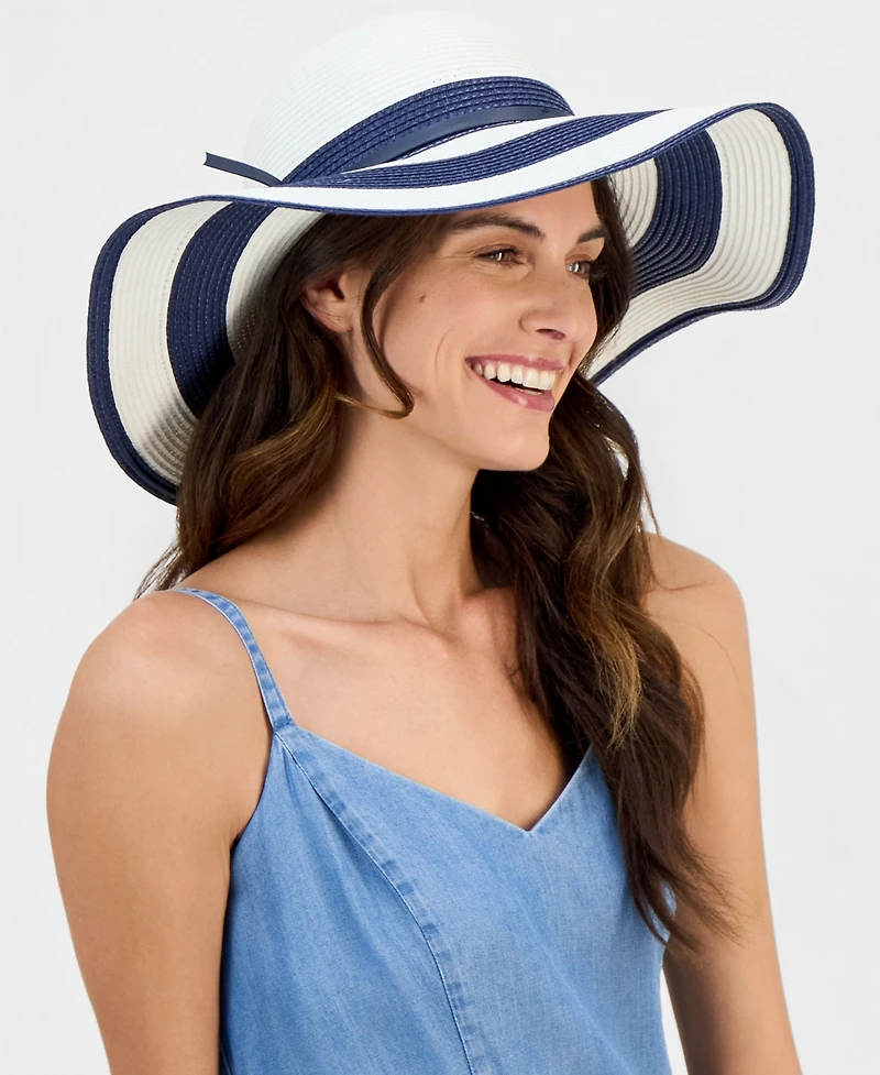 I.n.c. International Concepts Colorblock Stripe Floppy Hat, Macy's Exclusive