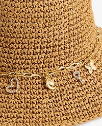 On 34th Charm Trim Paper Crochet Bucket Hat, Macy's Exclusive