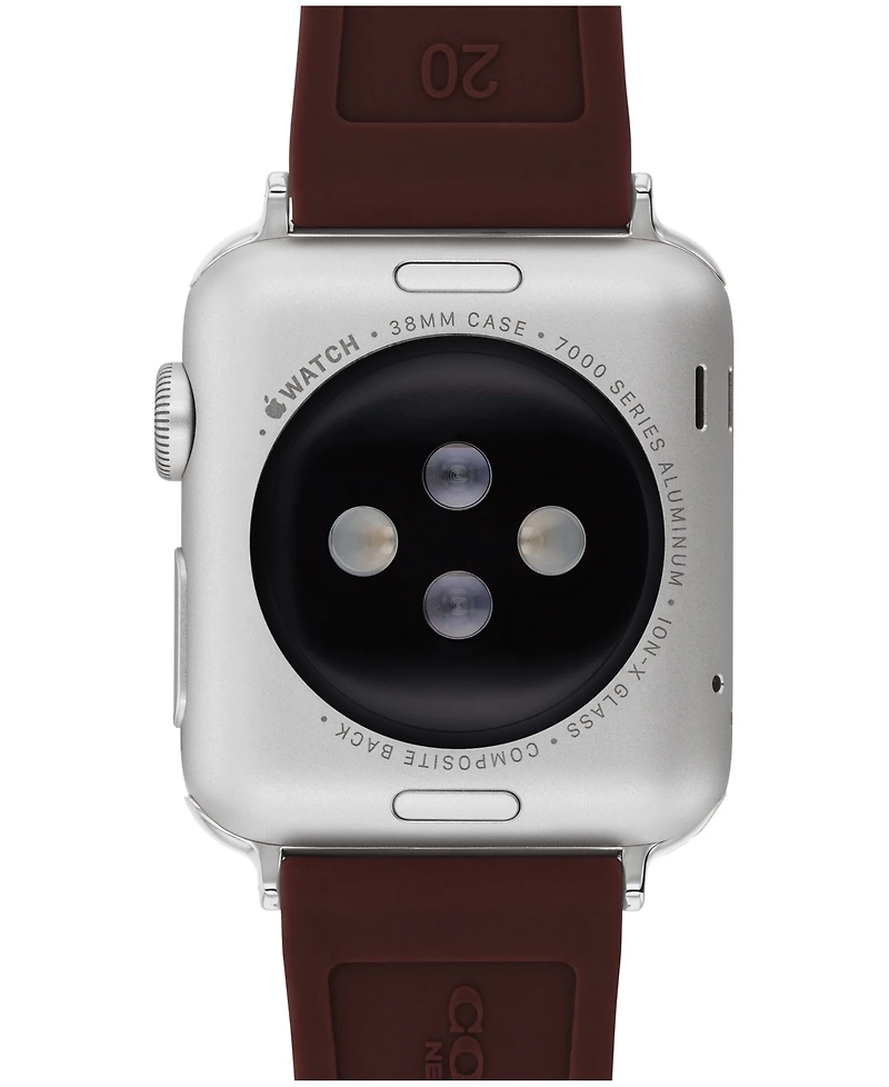 Coach Women's Black Currant Sig C Silicone Apple Watch, Strap 38mm, 40mm, 41mm