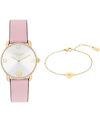 Coach Women's Elliot Blush Leather Strap Giftset Watch, 28mm
