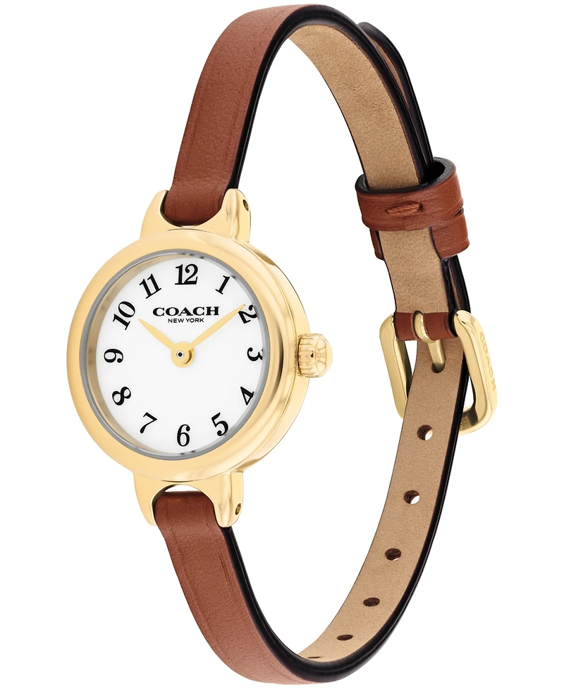Coach Women's Iris Saddle Leather Strap Watch, 22.5mm
