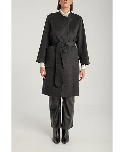 1982 Women's Cashmere Belted Lapel Coat