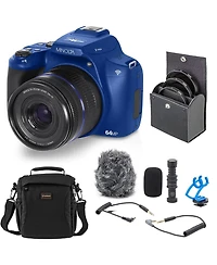 Minolta MNB10Z 64MP Digital Camera, Blue, Bundle with Shotgun Microphone, 49mm Filter Kit and Shoulder Bag